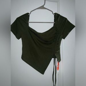 Ribbed Asymmetrical Crop Top